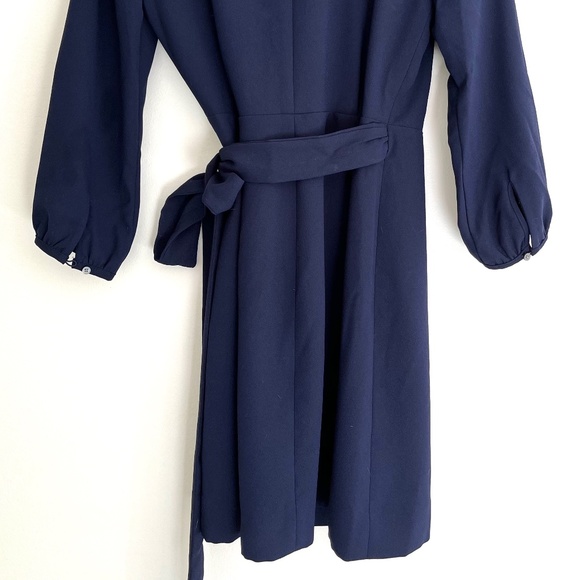 J. Crew Crepe Navy 365 Wrap Dress - Picture 3 of 5